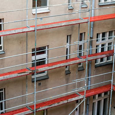 Reconstruction works on a facade